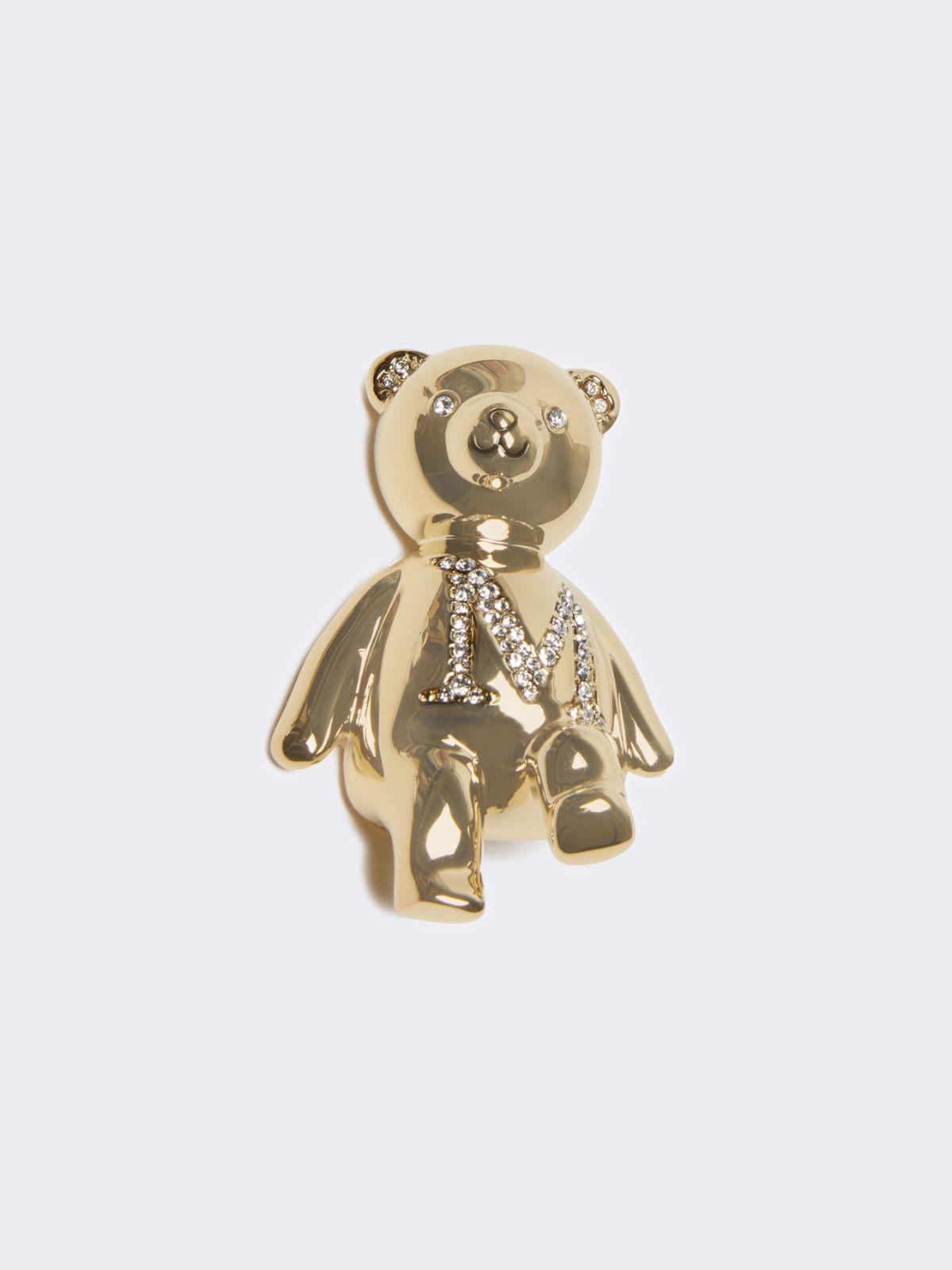 Metal teddy bear brooch by MAX MARA