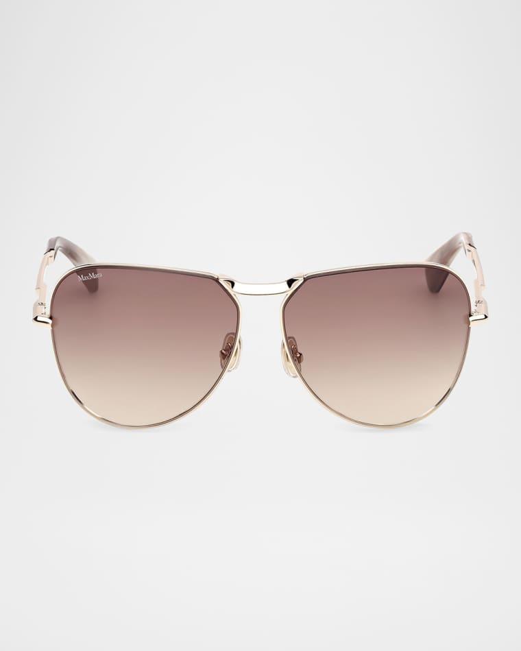 Miller-2 Metal Aviator Sunglasses by MAX MARA