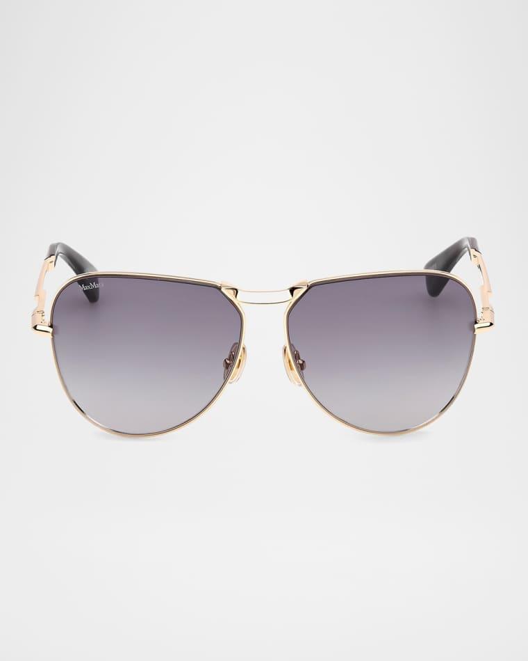 Miller-2 Metal Aviator Sunglasses by MAX MARA