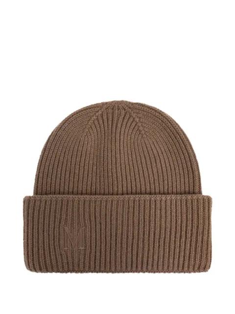 Mmretina ribbed embroidered-initial beanie by MAX MARA