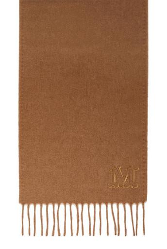 Monogram-embroidered camel stole by MAX MARA