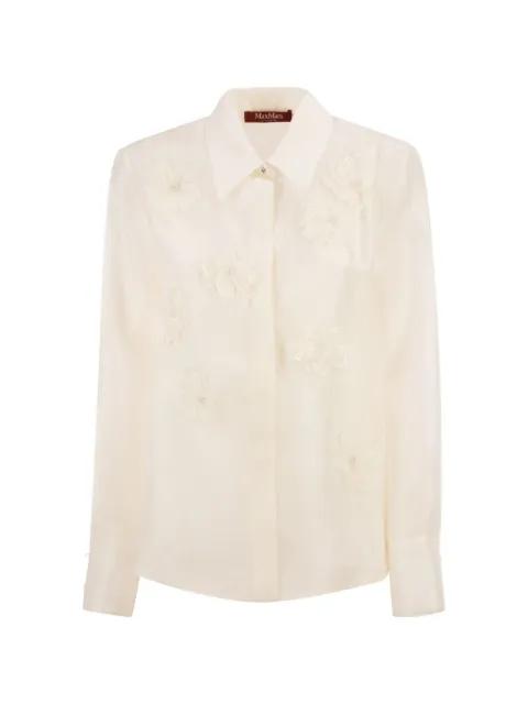 Mseagi embroidered-flower silk shirt by MAX MARA