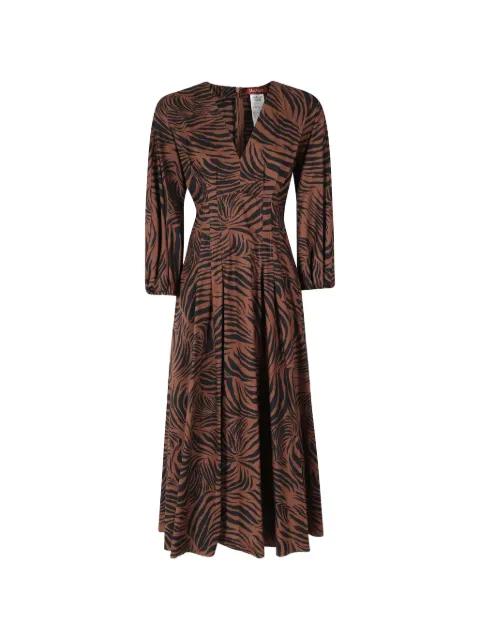 Mstastice zebra-print V-neck midi dress by MAX MARA