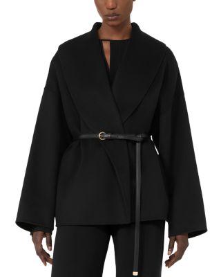 Mstsughero Black Short Robe Coat by MAX MARA