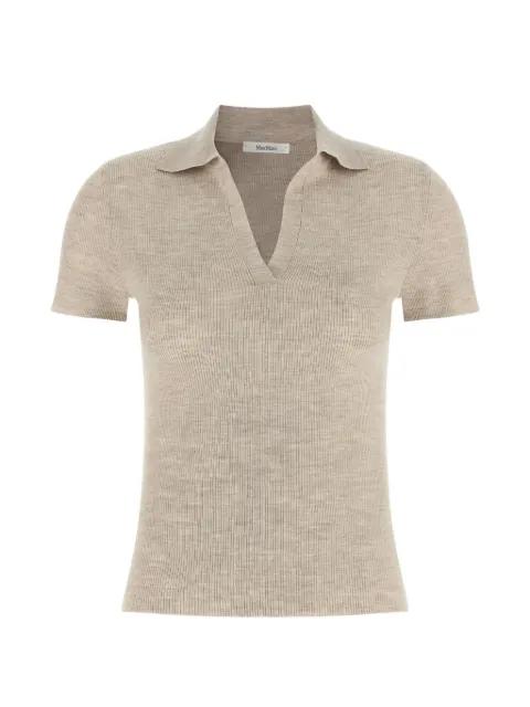 Mxmalbero ribbed V-neck polo shirt by MAX MARA