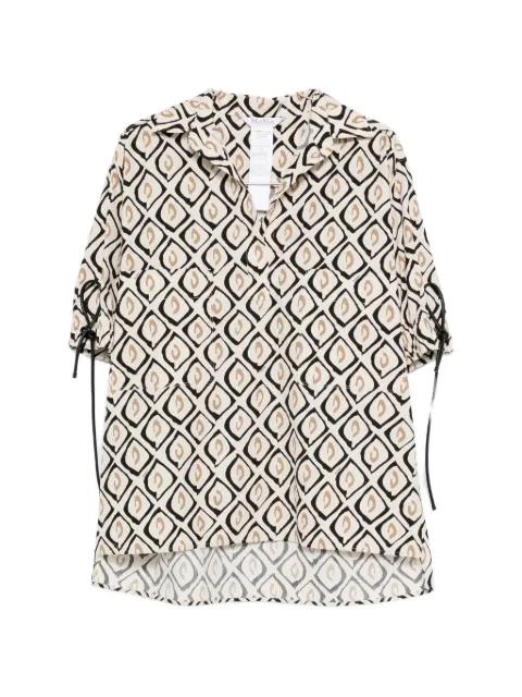 Mxmecru tie-detail patterned blouse by MAX MARA