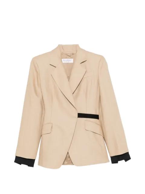 Mxsfionda black trim linen blazer by MAX MARA