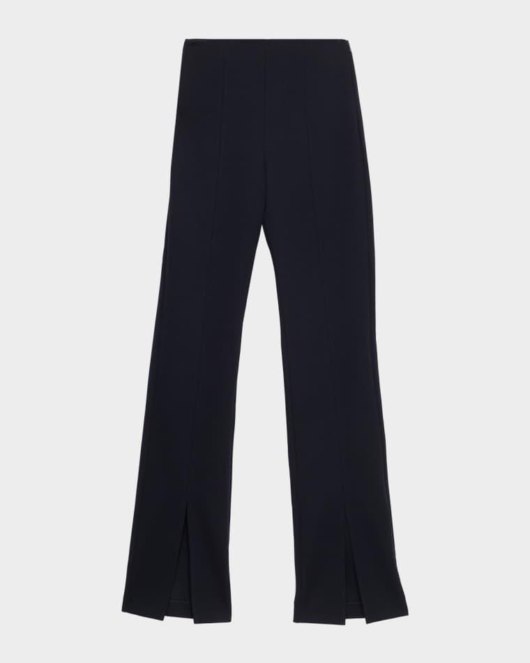 Nebbia Slit-Hem Straight-Leg Wool Pants by MAX MARA