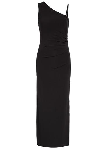 One-shoulder gathered stretch-jersey midi dress by MAX MARA