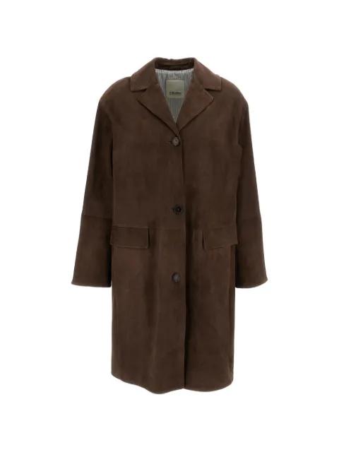 Ortensia lapel-collar suede coat by MAX MARA