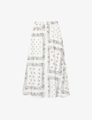 Paisley Embroidery Cotton Midi Skirt by MAX MARA