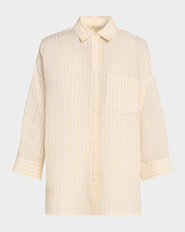 Panetto Striped Linen Shirt by MAX MARA