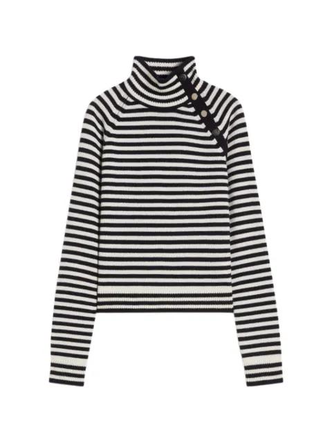 Paniere striped button roll neck sweater by MAX MARA