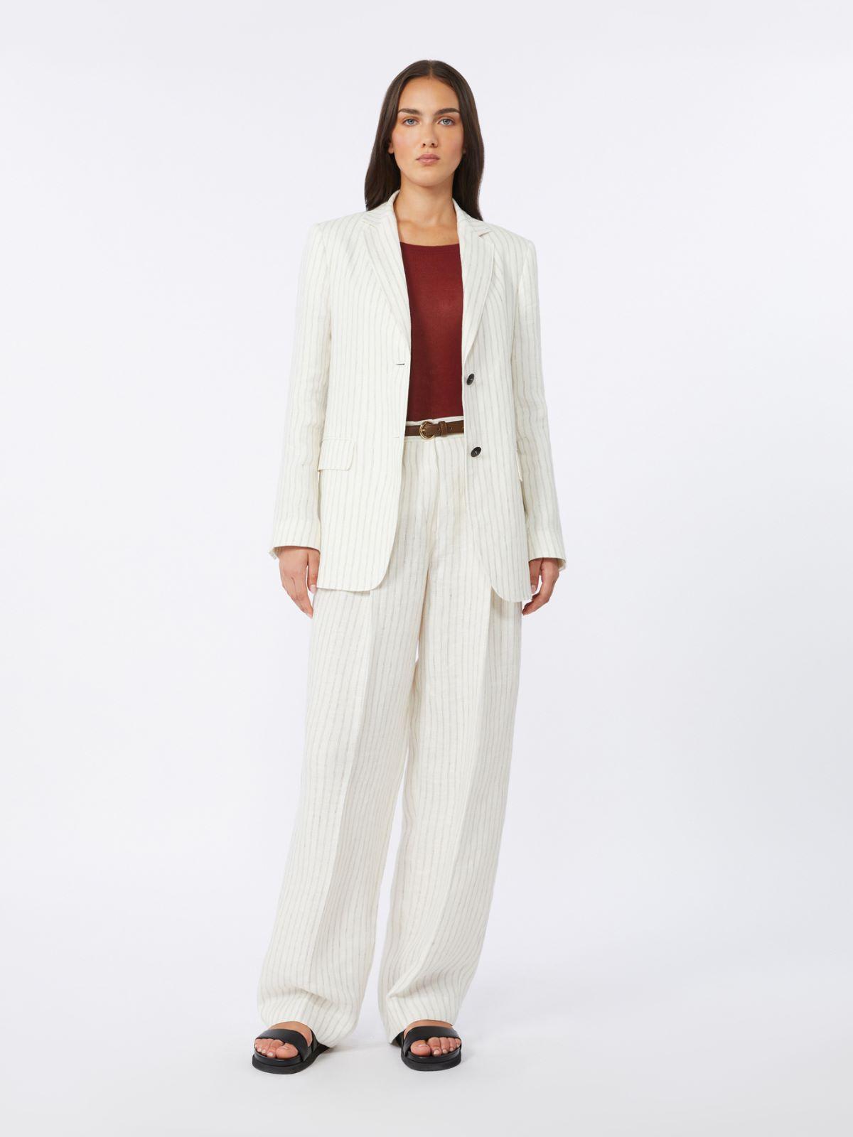 Pinstripe linen blazer by MAX MARA