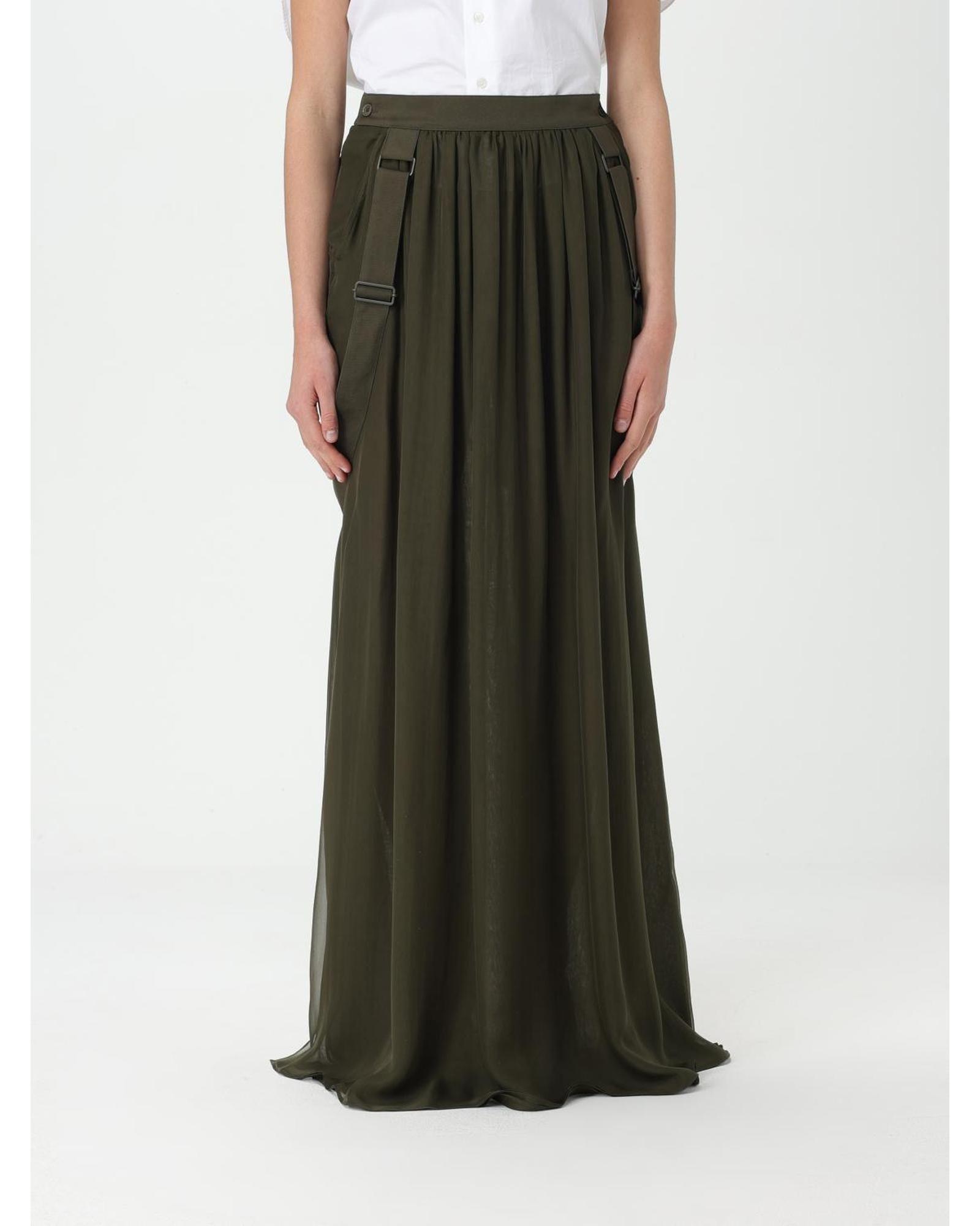 Pleated Maxi Skirt with Pockets Wo - Kaki by MAX MARA