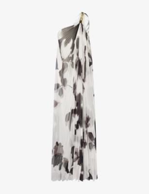 Pleated One-Shoulder Chiffon Maxi Dress by MAX MARA