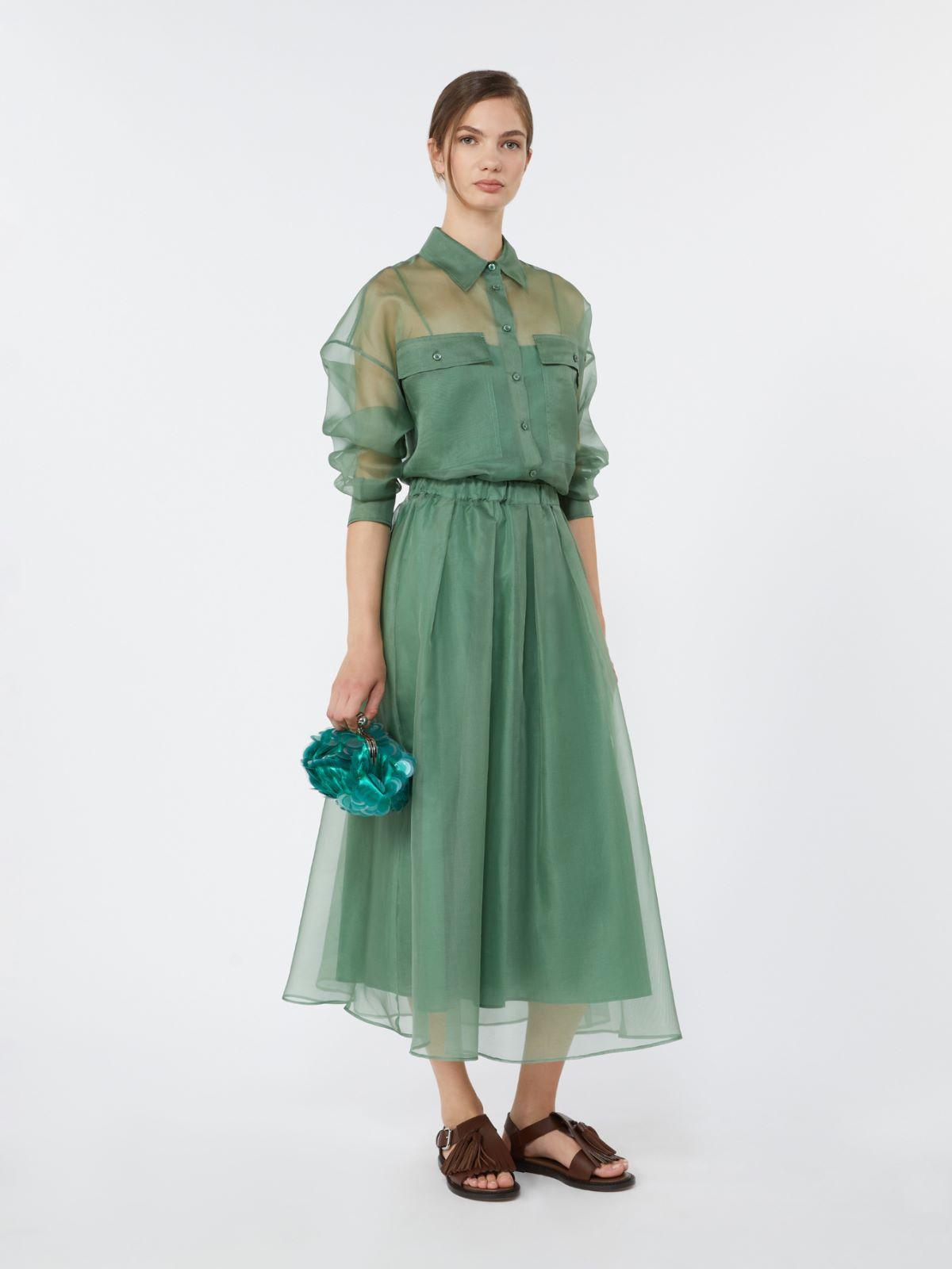 Pleated silk organza skirt by MAX MARA