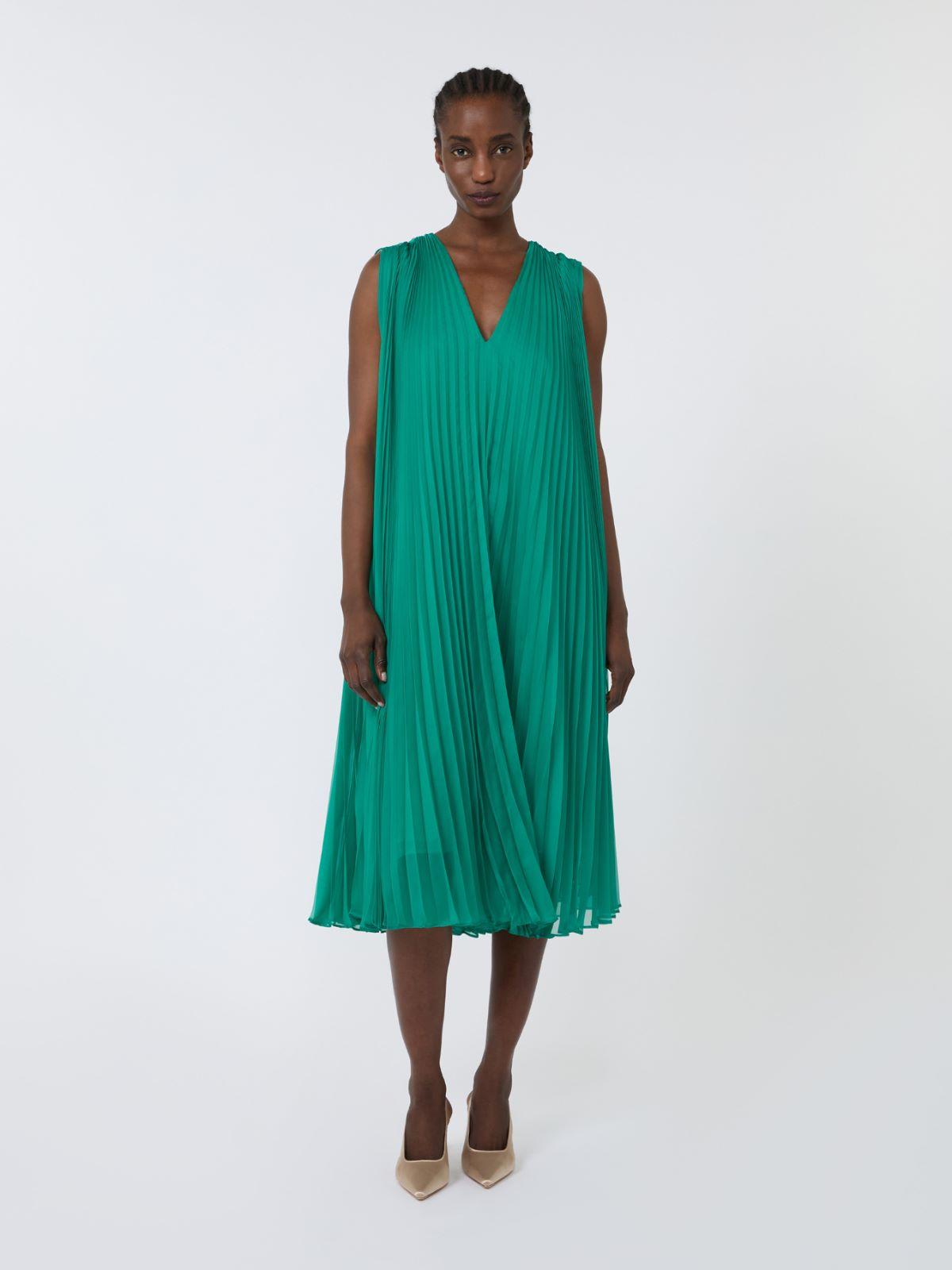 Plissé-pleated chiffon dress by MAX MARA