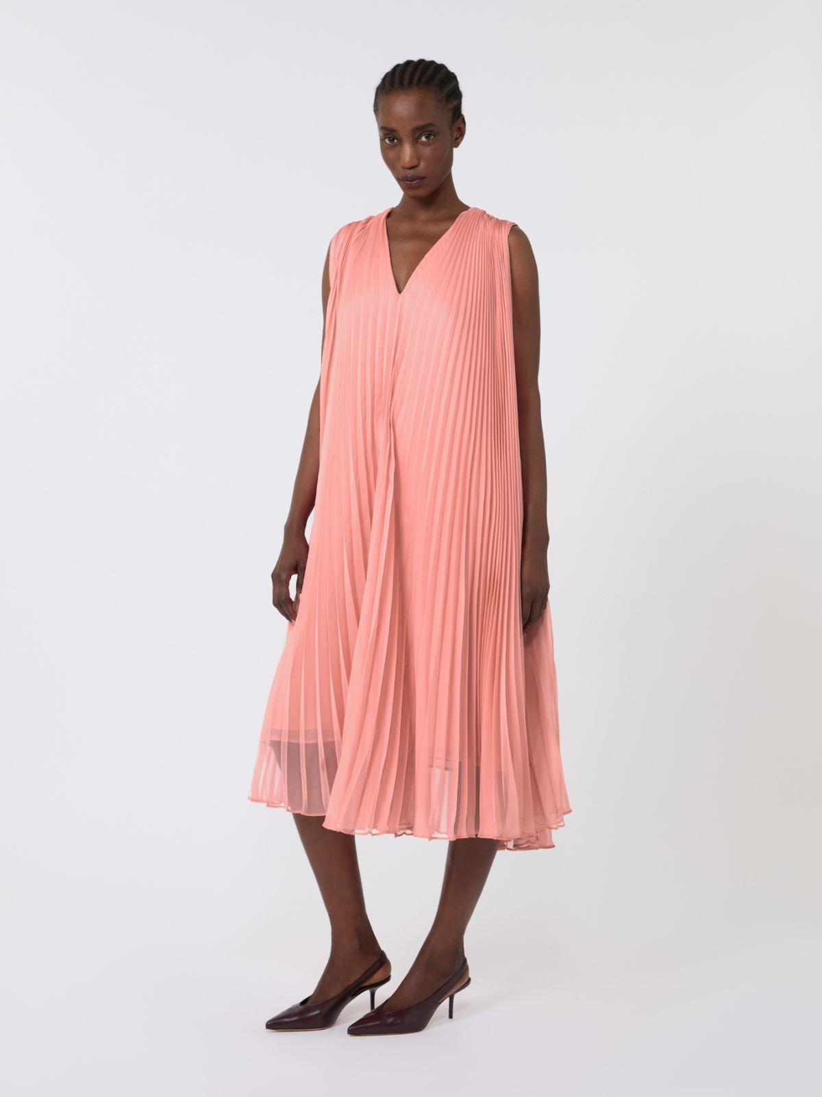 Plissé-pleated chiffon dress by MAX MARA