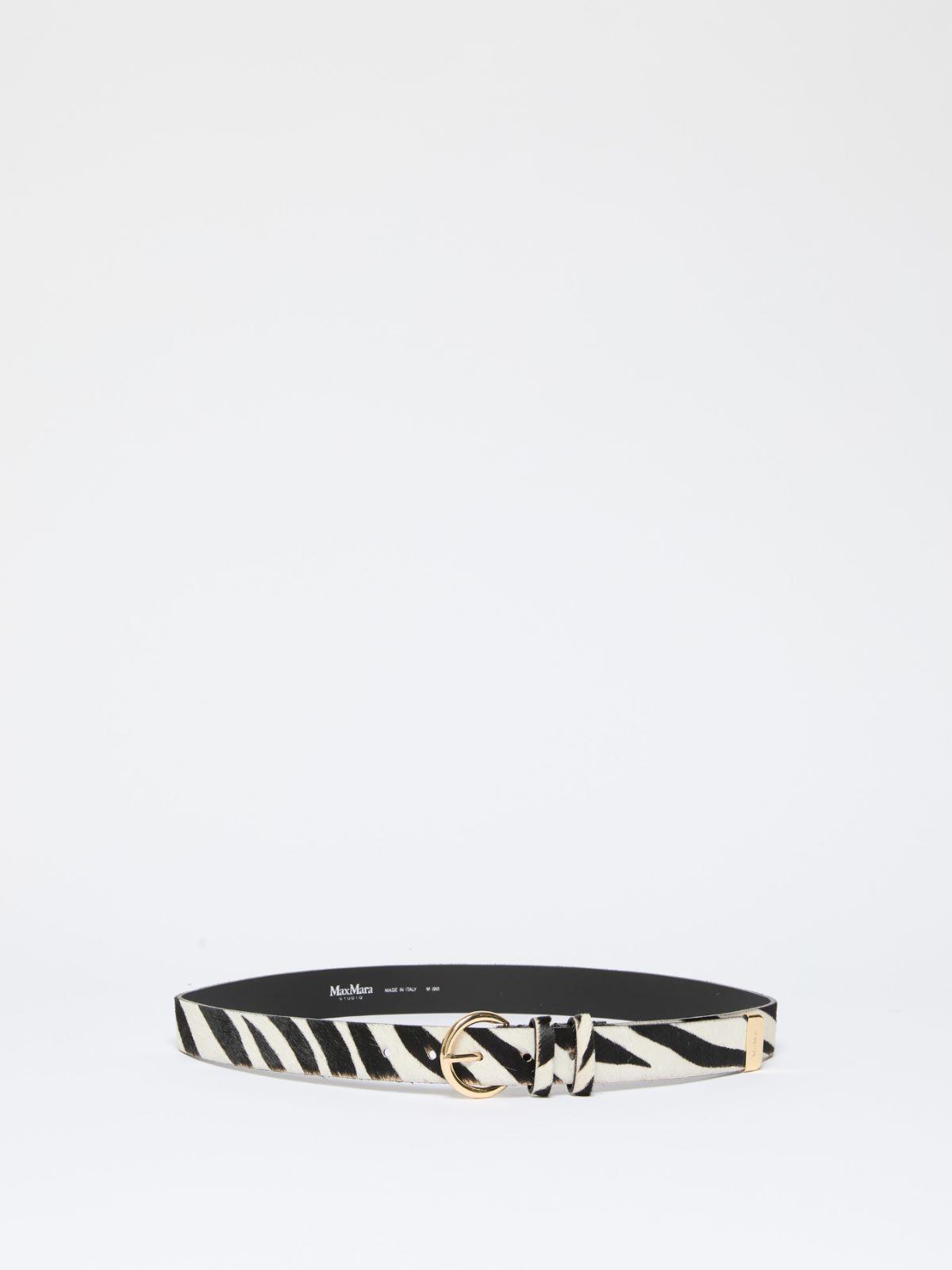 Pony hair-look printed leather belt by MAX MARA