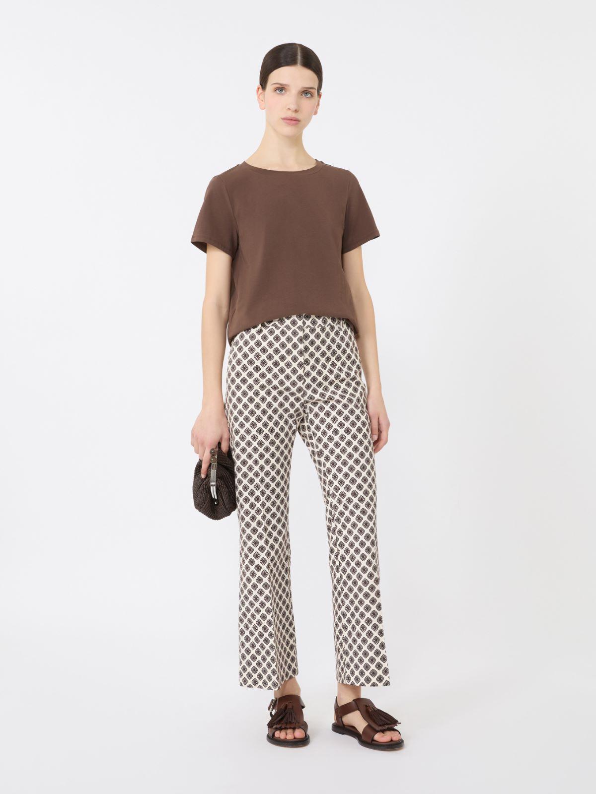 Printed basketweave cotton trousers by MAX MARA