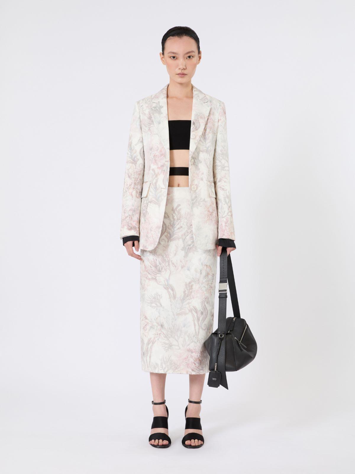 Printed organza and gabardine pencil skirt by MAX MARA