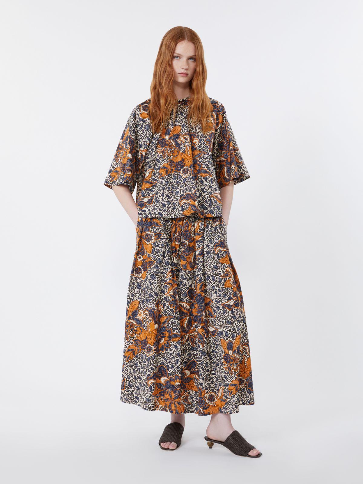 Printed poplin pleated skirt by MAX MARA