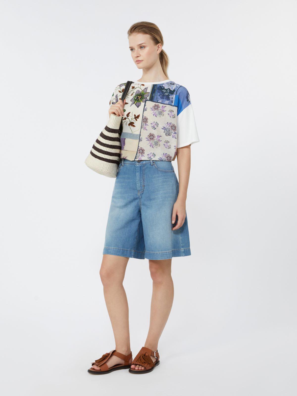 Printed silk and stretch cotton jersey T-shirt by MAX MARA
