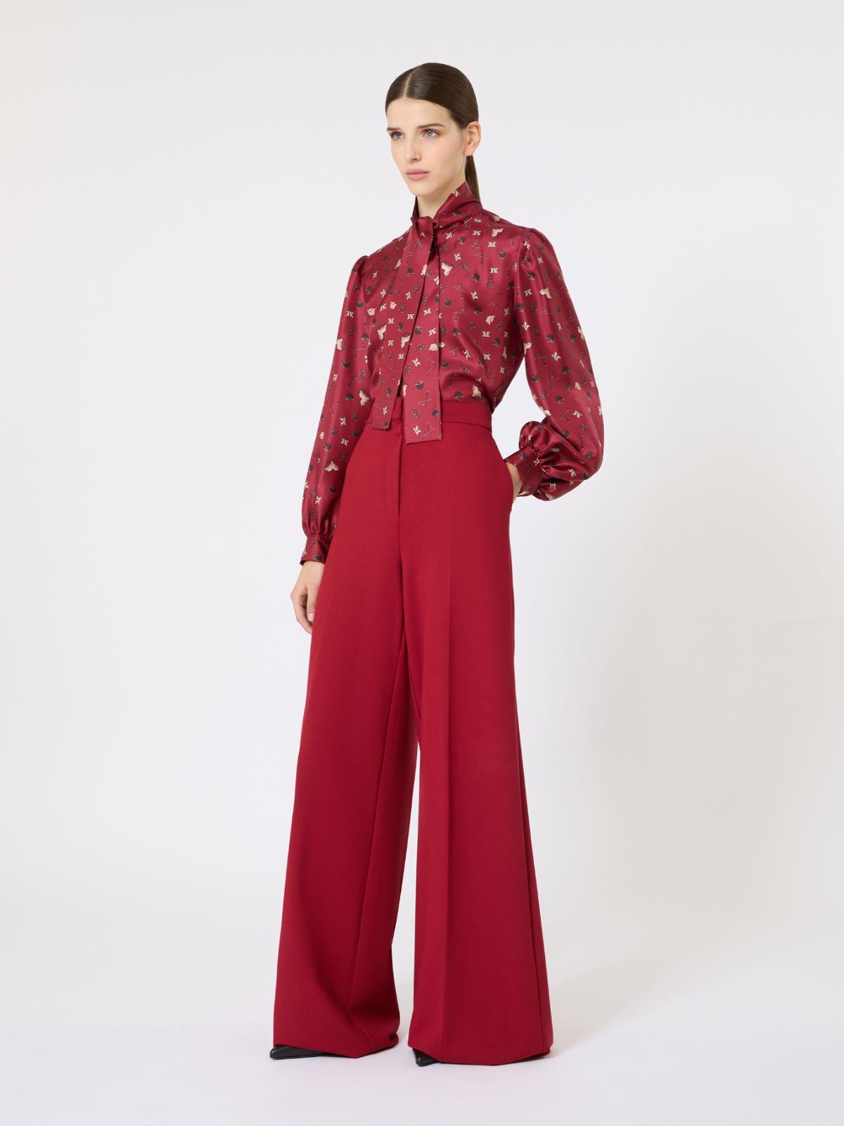 Printed silk pussy-bow shirt by MAX MARA