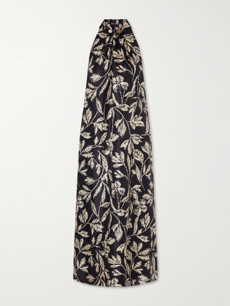 Printed silk-twill midi dress by MAX MARA