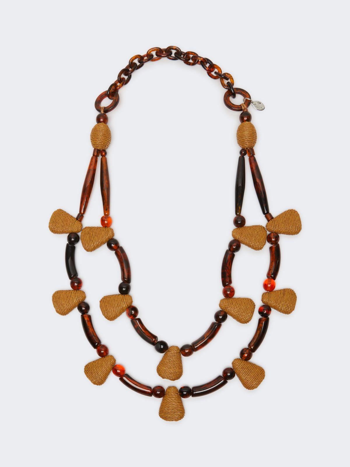 Raffia and resin necklace by MAX MARA