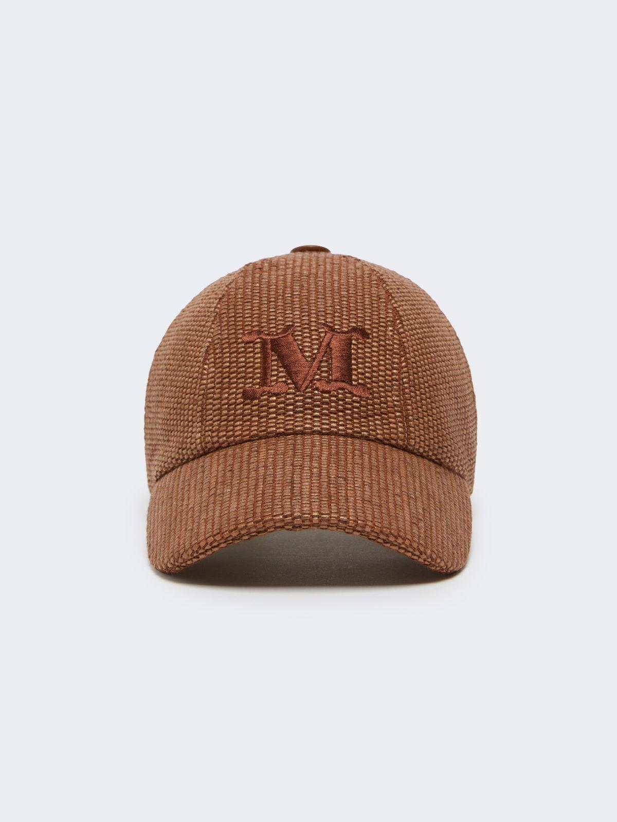 Raffia-effect basketweave baseball hat by MAX MARA