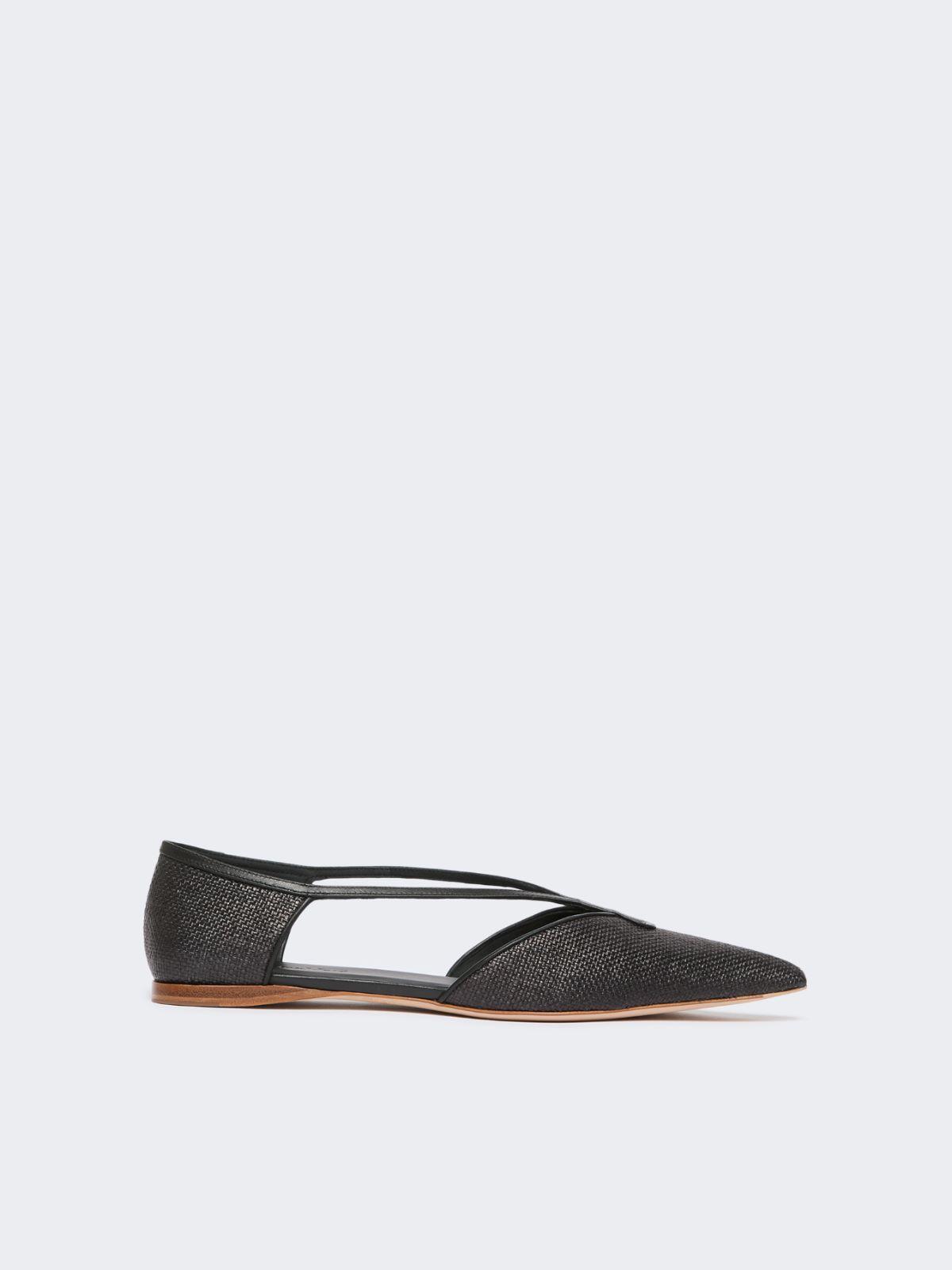 Raffia-look basketweave ballet flats by MAX MARA