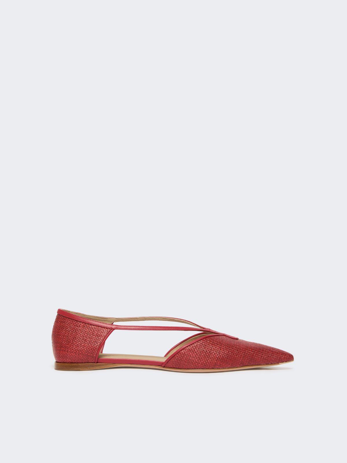 Raffia-look basketweave ballet flats by MAX MARA