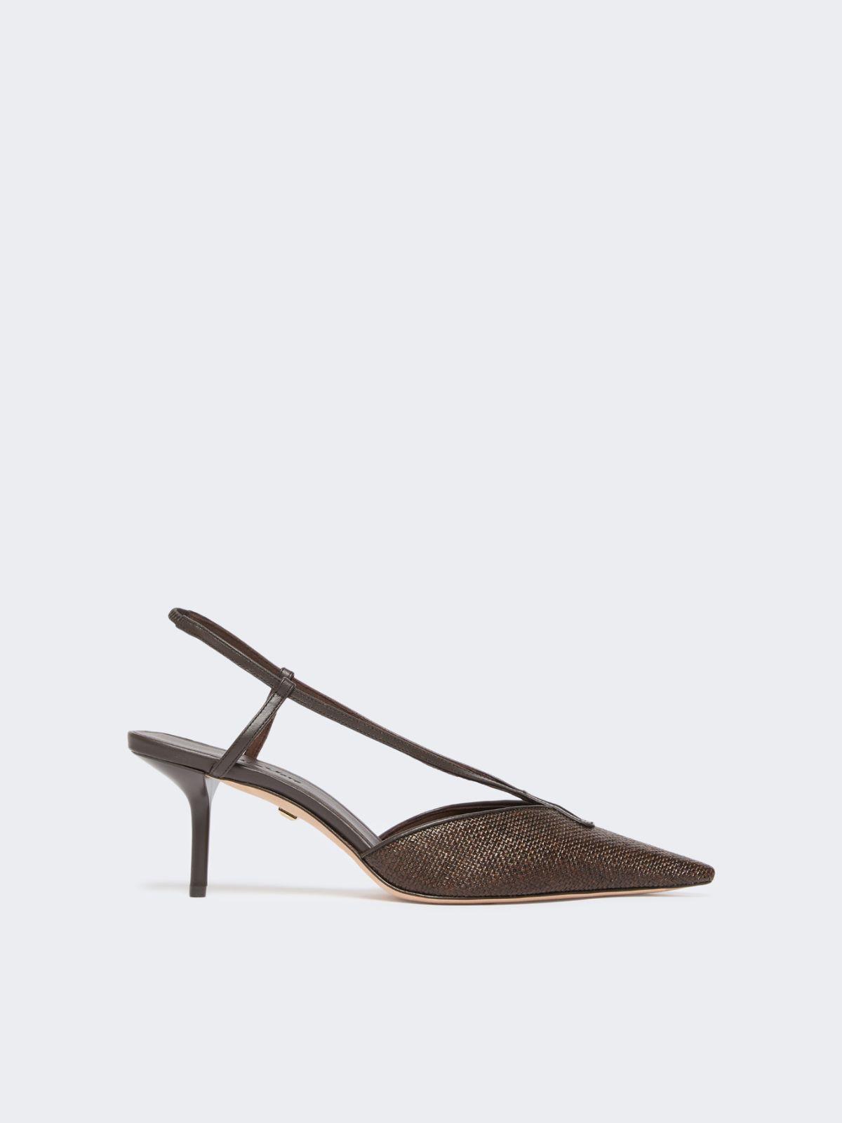 Raffia-look canvas slingbacks by MAX MARA