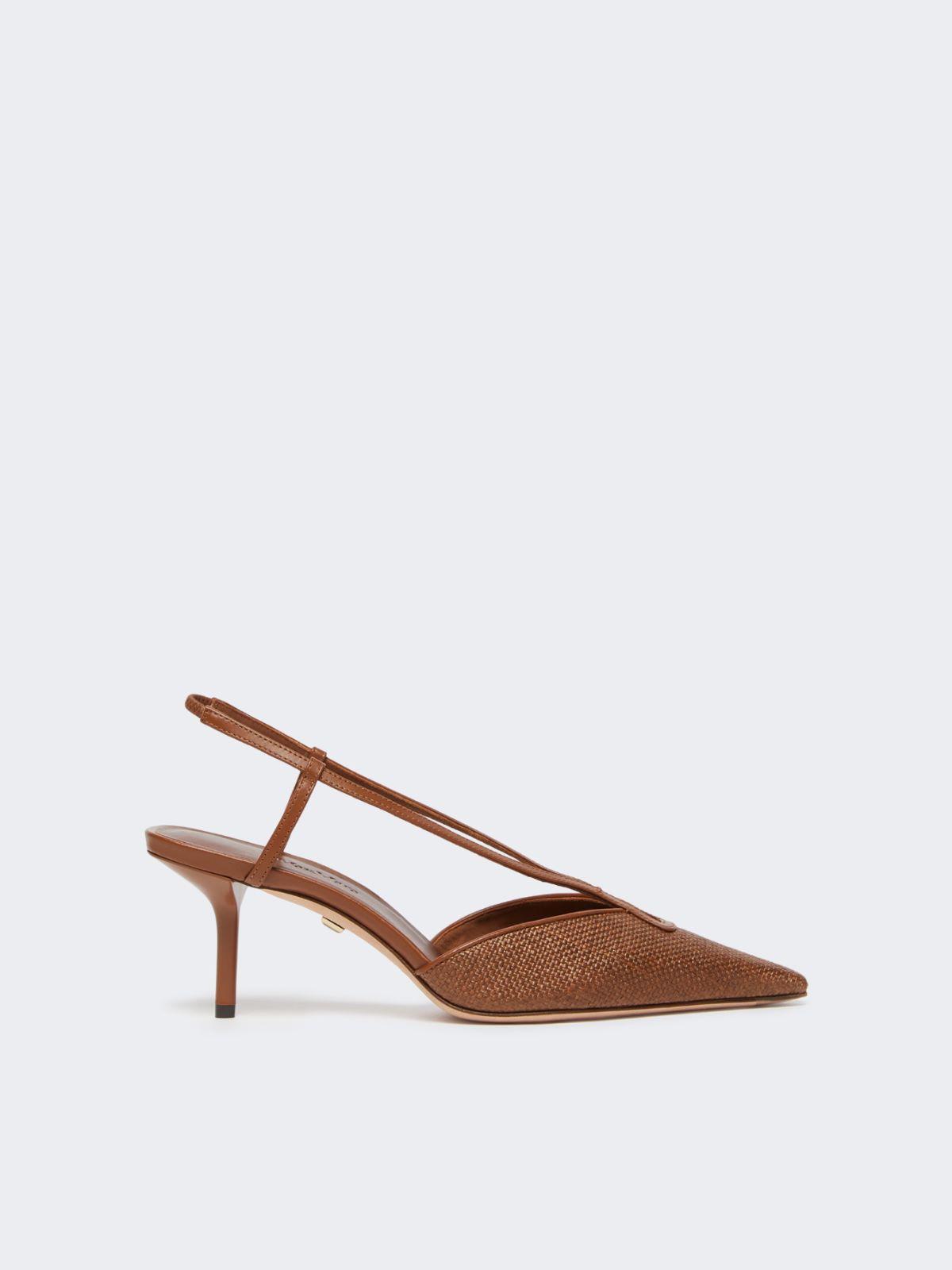 Raffia-look canvas slingbacks by MAX MARA