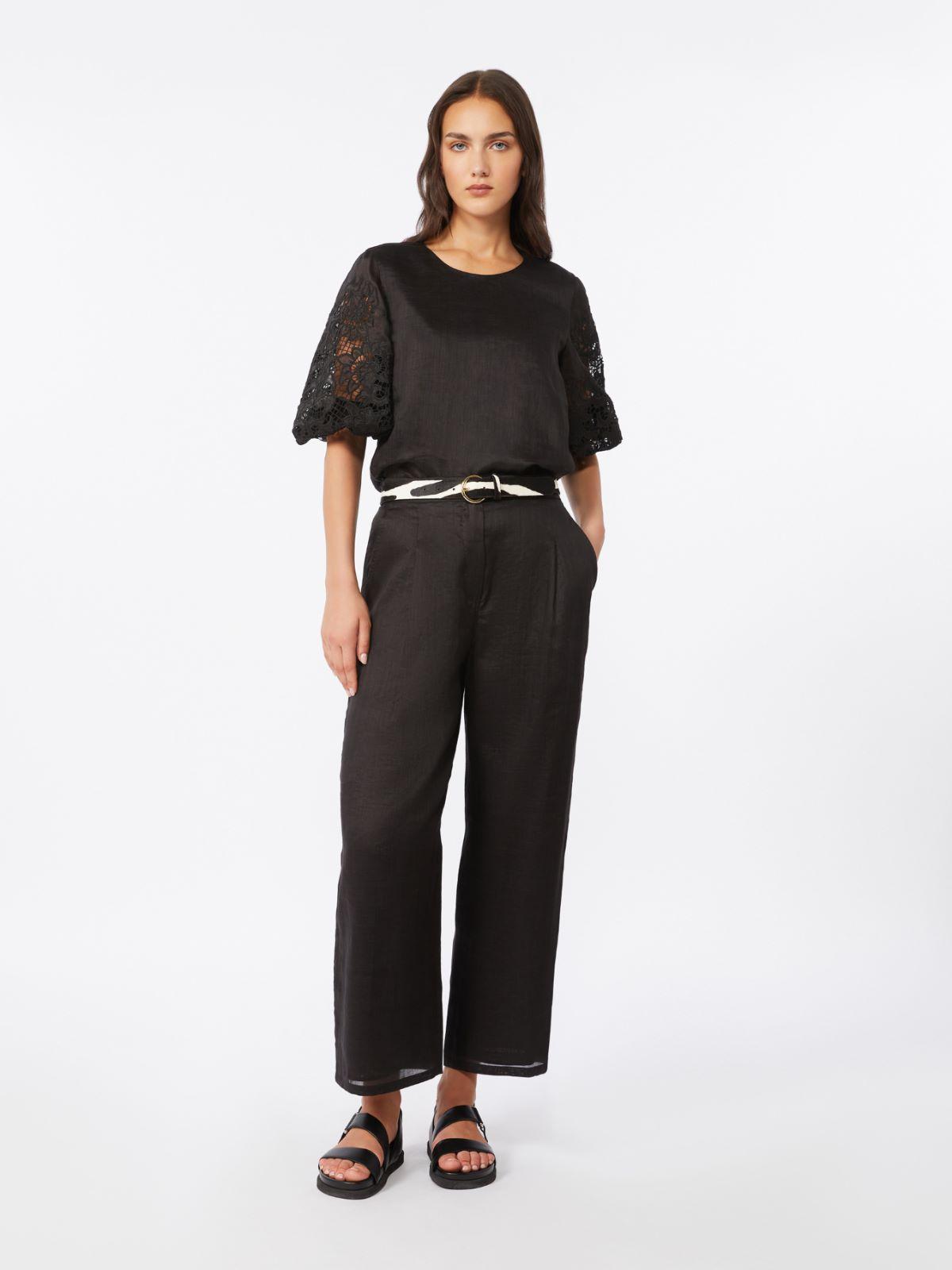 Ramie canvas cropped trousers by MAX MARA