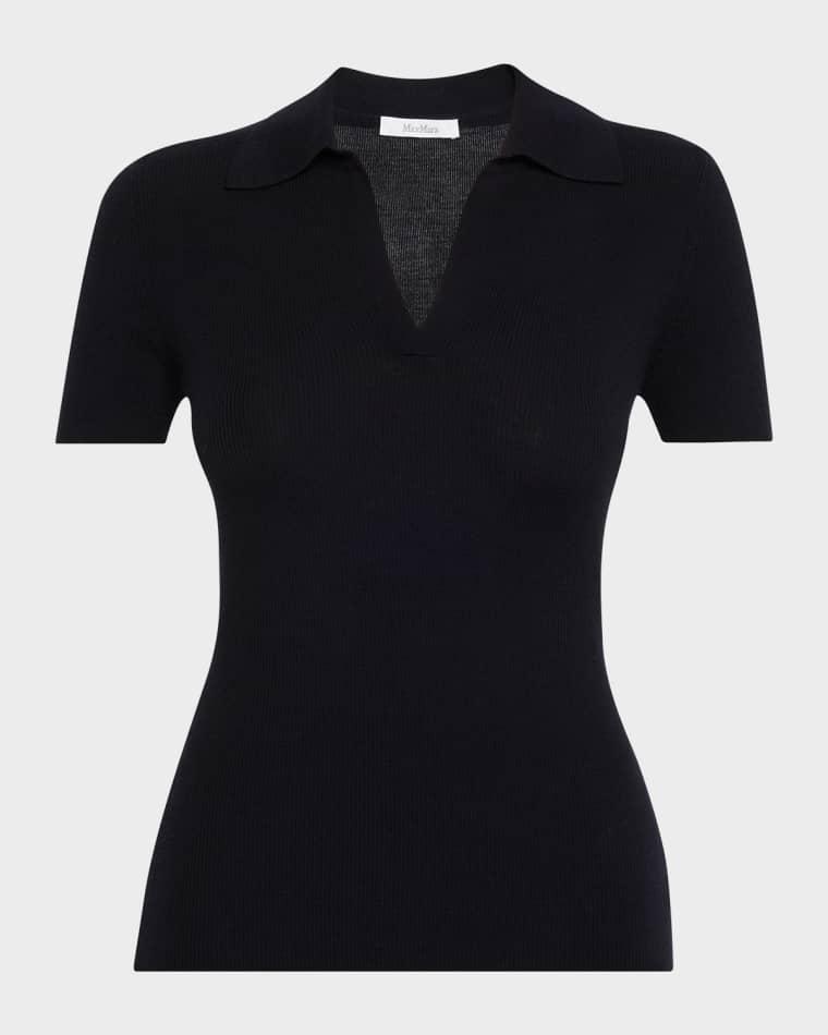 Rib-Knit Wool Polo Shirt by MAX MARA
