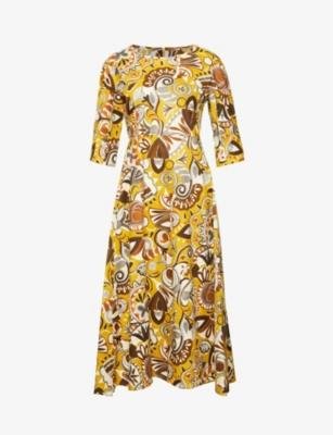 Rossana pattern-embellished stretch-cotton midi dress by MAX MARA