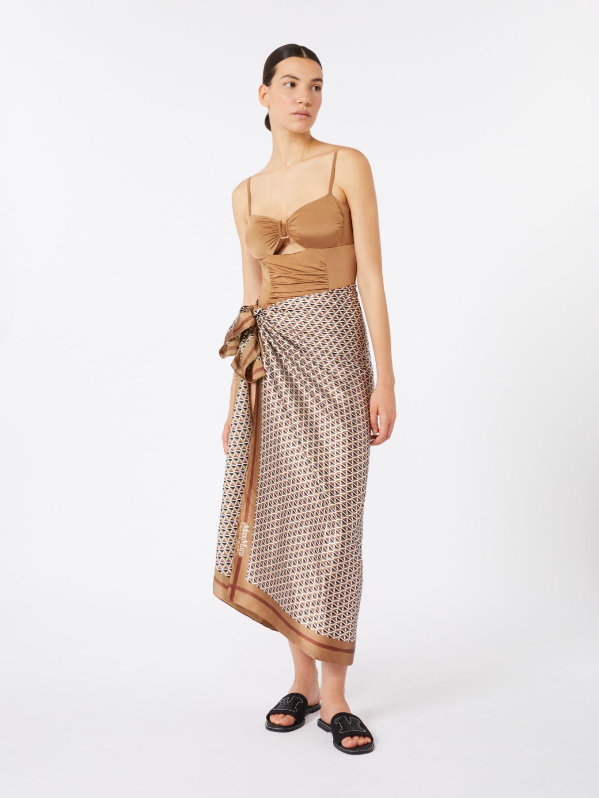 Shiny jersey bandeau swimsuit by MAX MARA