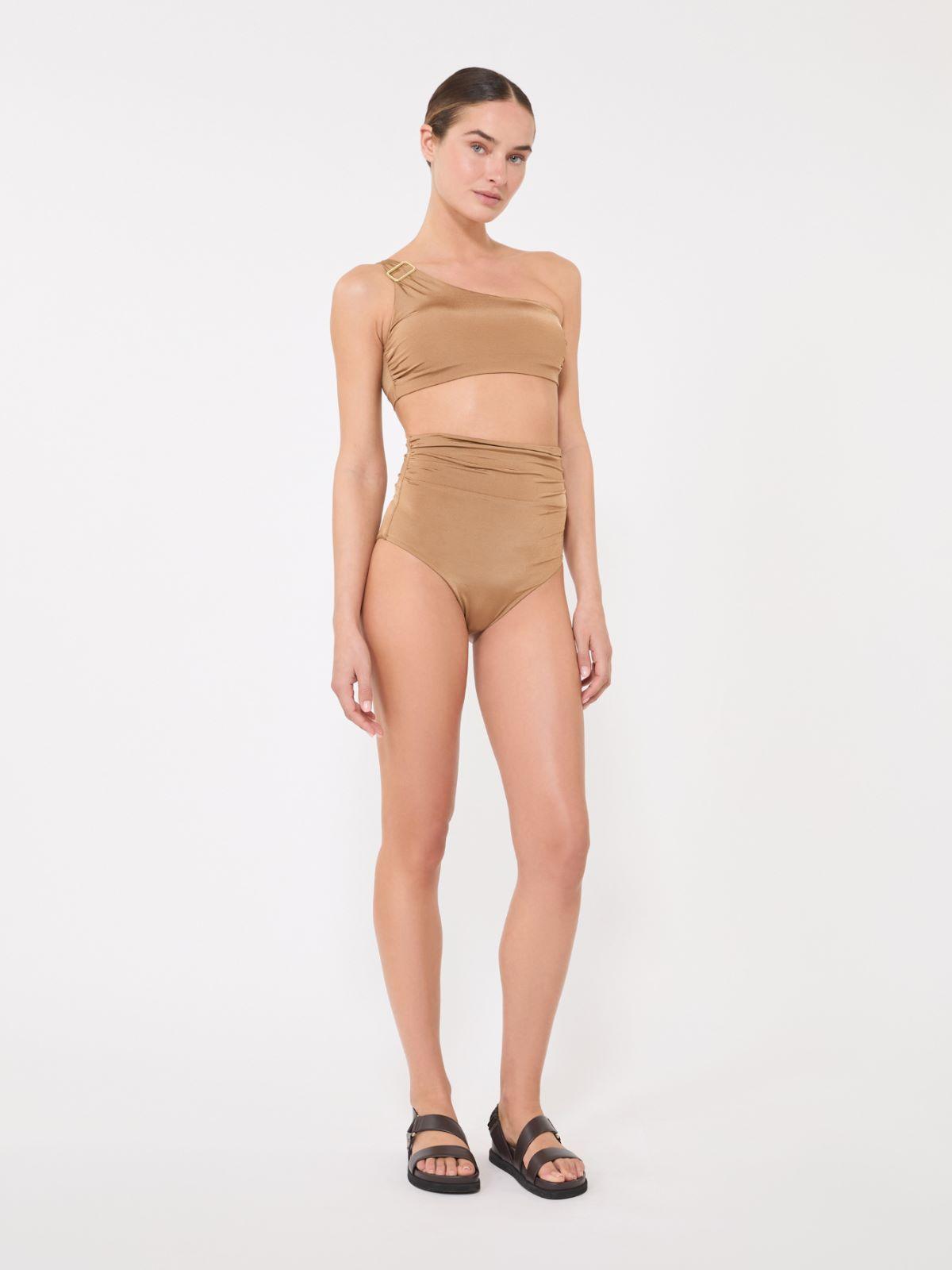 Shiny jersey one-shoulder bikini top by MAX MARA