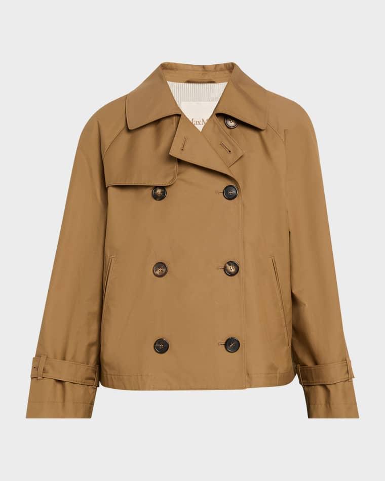 Short Water-Repellent Twill Trench Coat by MAX MARA