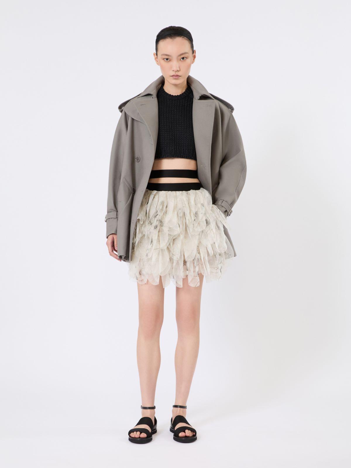 Short skirt with petals in printed organza by MAX MARA