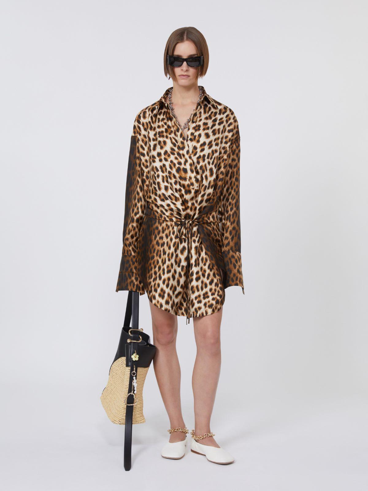 Silk twill criss-cross shirt dress by MAX MARA