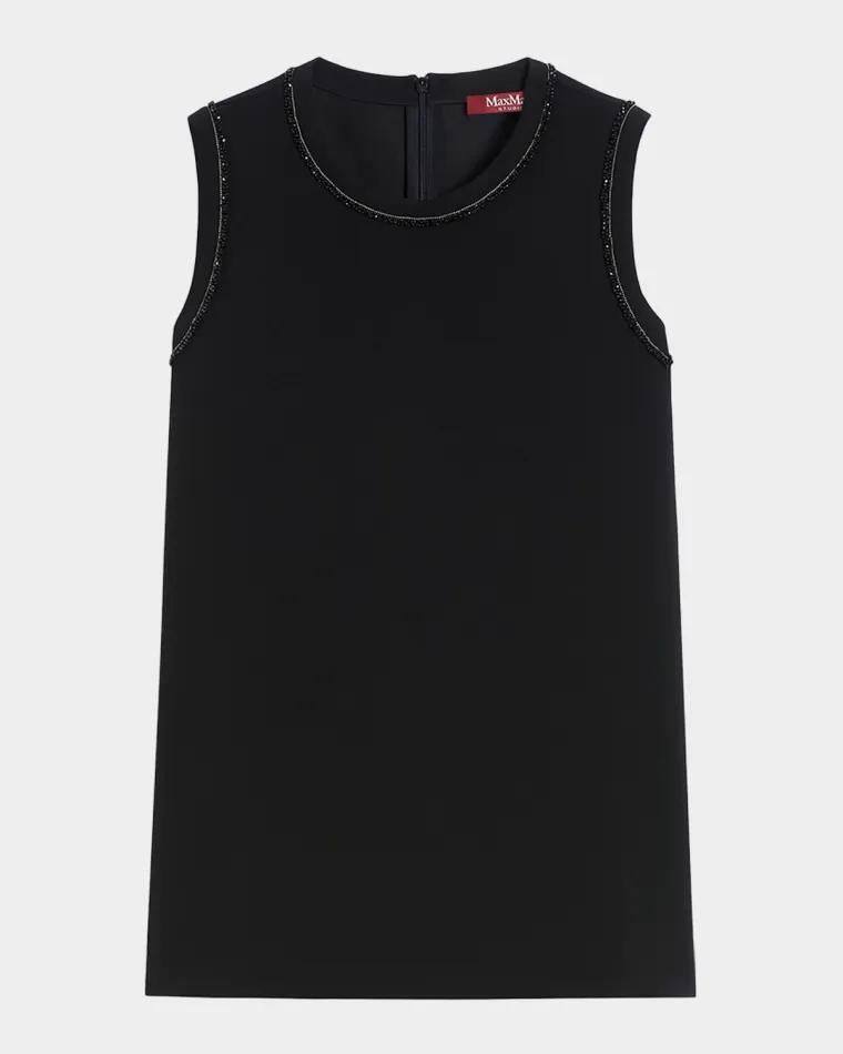 Sleeveless Bead-Trim Cady Blouse by MAX MARA
