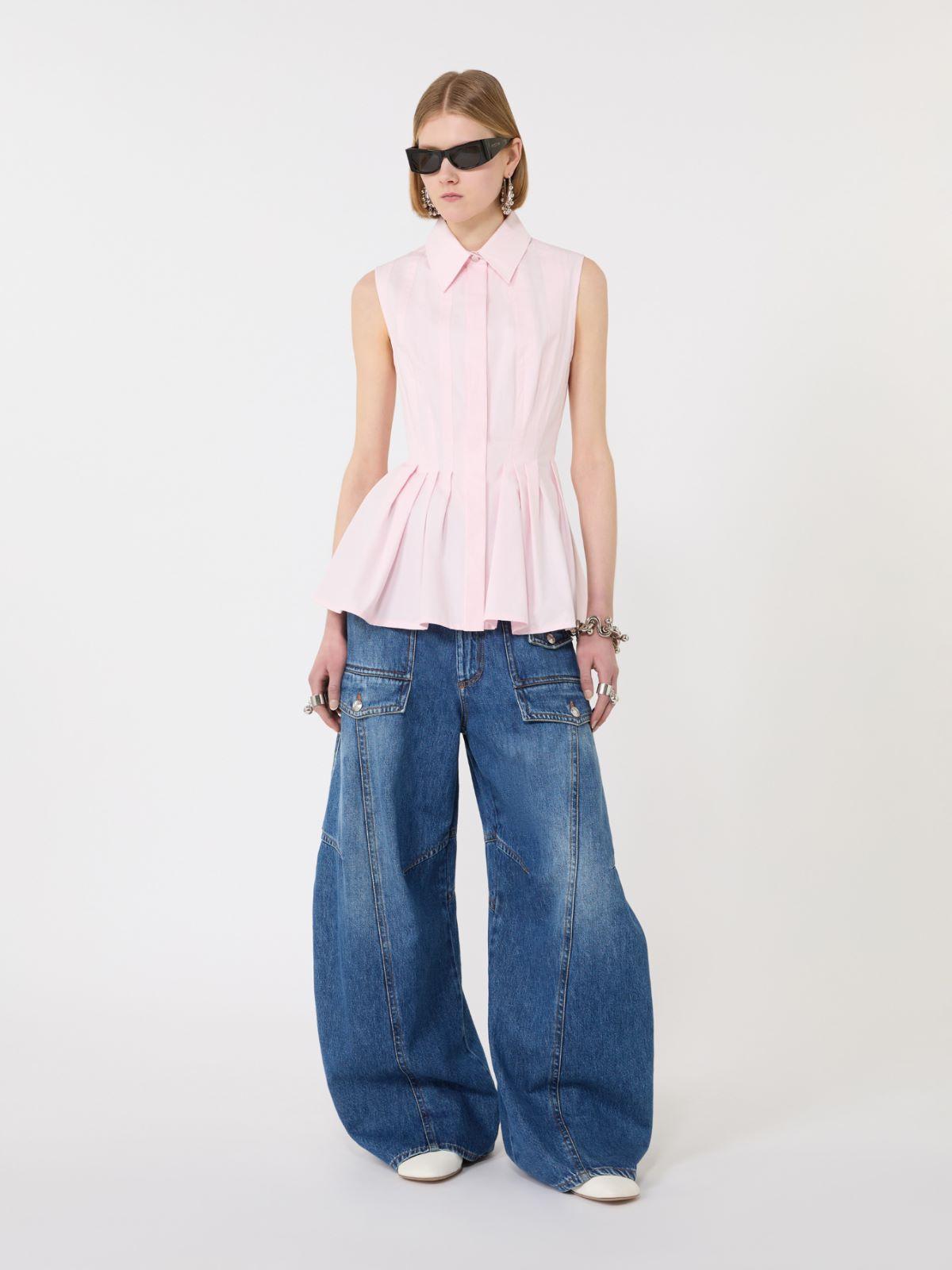 Sleeveless heavy cotton canvas shirt by MAX MARA