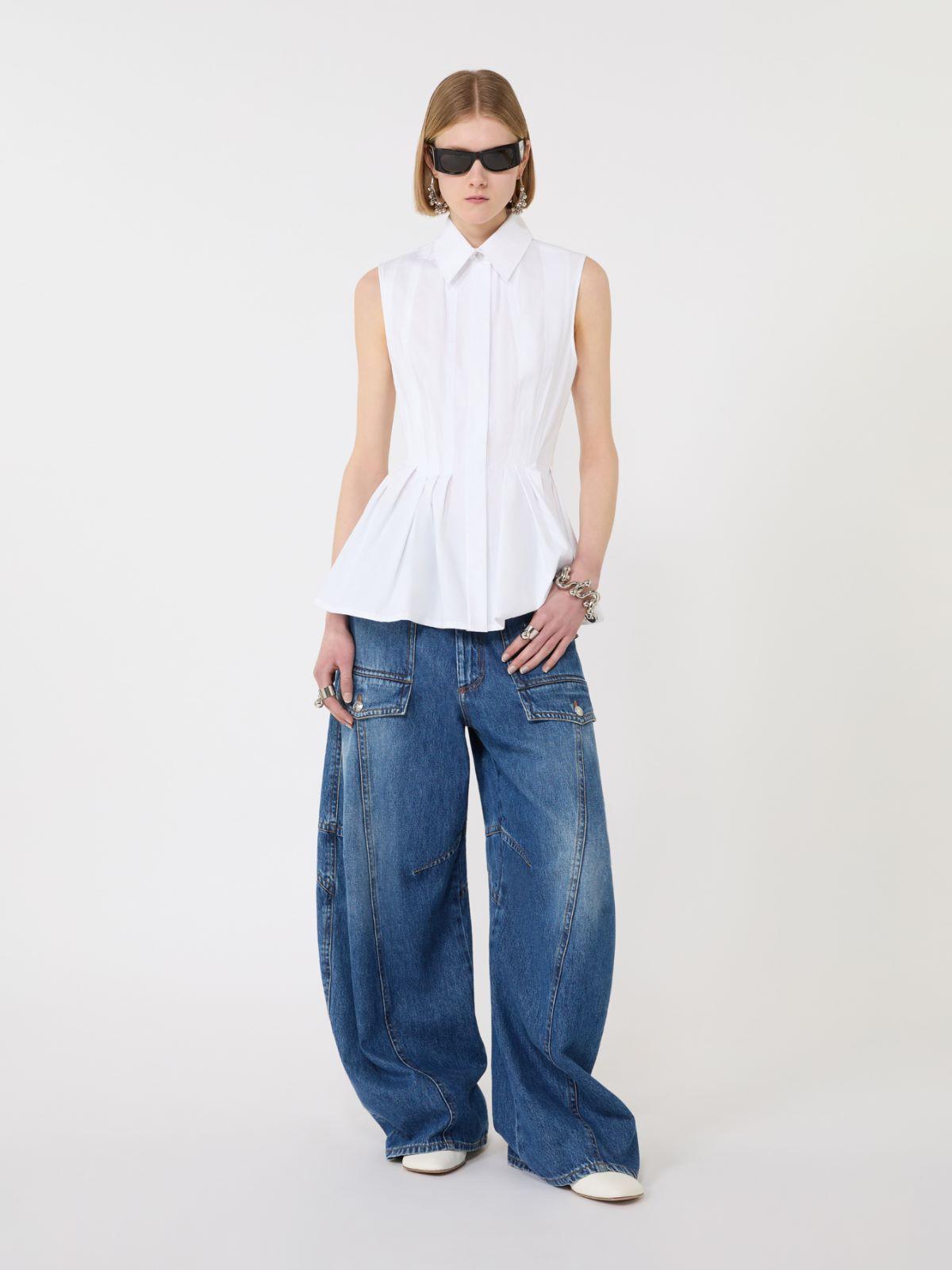 Sleeveless heavy cotton canvas shirt by MAX MARA