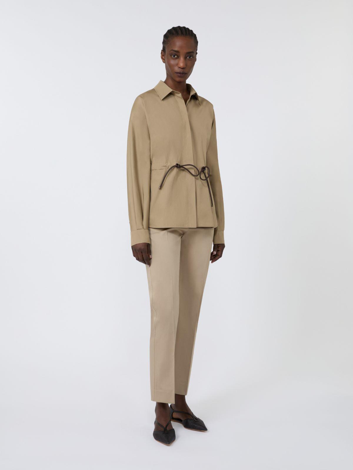 Slim-fit cotton satin trousers by MAX MARA
