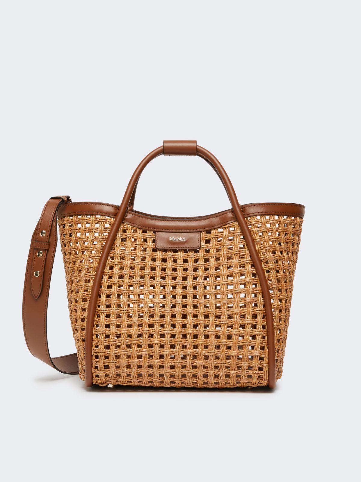 Small Marine bag in woven natural fibre by MAX MARA
