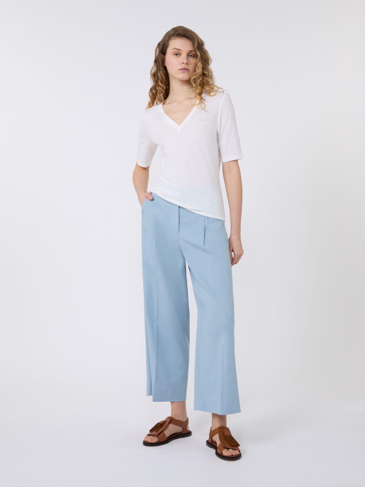 Stretch linen jersey V-neck T-shirt by MAX MARA